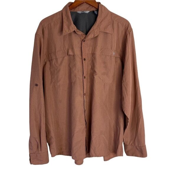Wrangler Mens Sz XL Brown Button Up Long Sleeve Sportsman - Picture 1 of 9